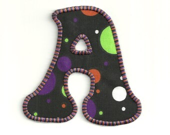 Halloween Polka Dot, Letter Patch! Custom Made!