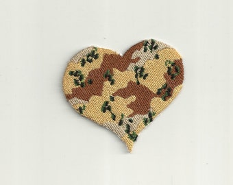 Desert Camo Heart Flag Patch! Custom Made!