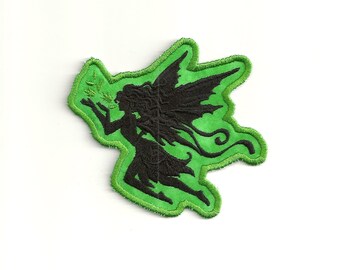 Autumn Fairy Silhouette Patch, Any Color Custom Made!