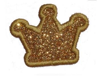 Crown King Queen Princess 2 inch Iron On Vinyl Fabric NO MESS glitter PN34