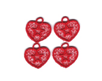 1” Heart Locket Charms, Set of 4!
