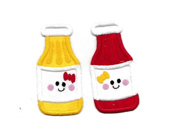 Kawaii Ketchup and Mustard Patch! Custom Made!