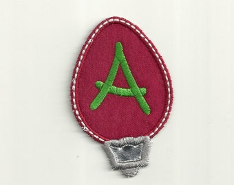 Your Initial on a Christmas Light Patch! Custom Made any color!