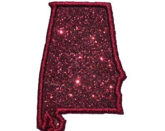 2.5" Glitter Alabama State Patch! NO MESS!! PN17