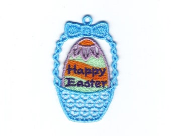 3" Easter Basket Lace Charm / Ornament, Custom Color!