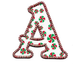 Christmas Peppermint Swirl Letter! 4" any letter Custom Made!