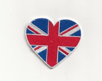 British, Heart Patch, Multiple Sizes!