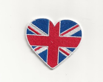 British, Heart Patch, Multiple Sizes!