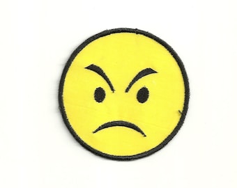 Angry Smiley Face Patch! Custom Made!