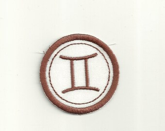 Zodiac Gemini Merit Badge, Patch! Any Color Combo, Custom Made!