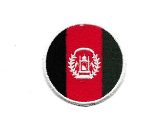 3" Circle Flag of Afghanistan, Patch!