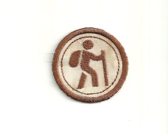 2" Hiking Merit Badge, Patch! Any Color combo! Custom Made!