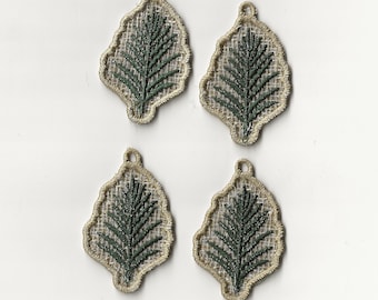 2" Palm Leaf Charms, set of 4!