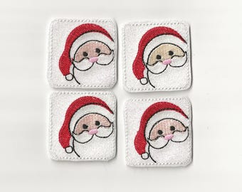 Vinyl Santa Claus Felties! Custom Color, Set of 4!