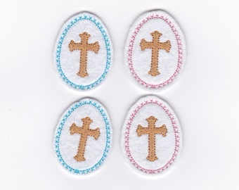 2" Easter Egg Cross Felties, set of 4!