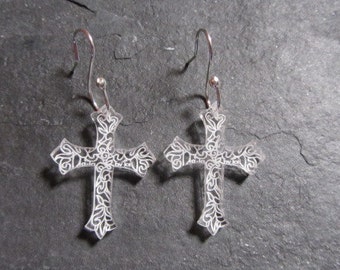 Cross Celtic Design perspex earrings