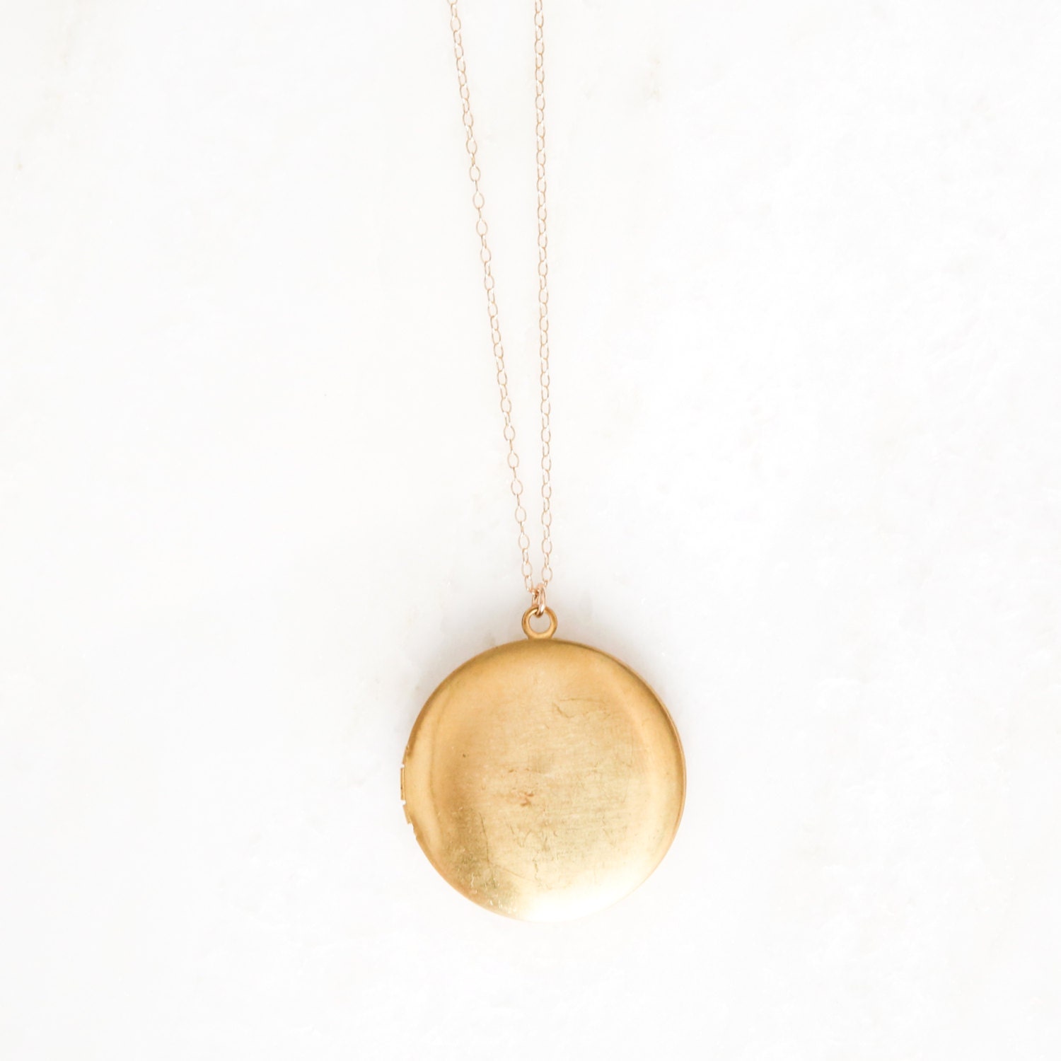 ECLIPSED LG. Long Brass Locket Necklace 