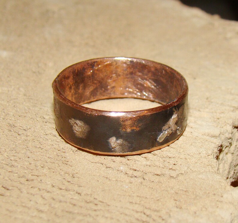 Handmade mens ring band men engagement custom ring Christmas Gift idea for him silver copper rustic ring men/'s ring