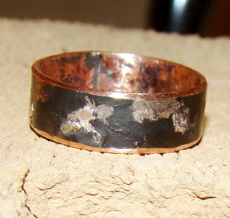 Handmade mens ring band men engagement custom ring Christmas Gift idea for him silver copper rustic ring men/'s ring