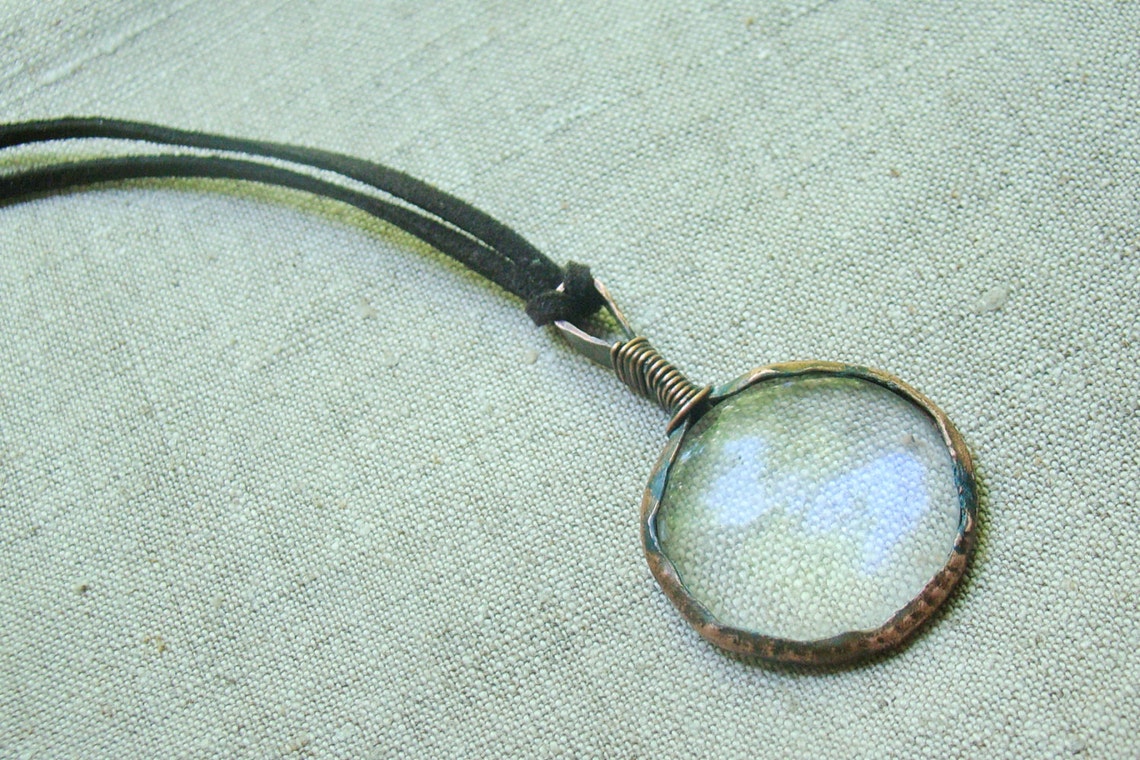 Glass Pendant Pendant Magnifying Necklace Magnifying Glass Etsy