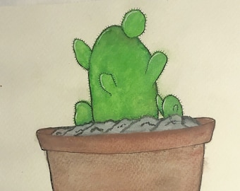 Watercolour painting, cactus painting, home decoration