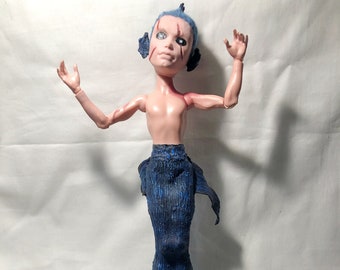 Mermaid man doll, Monster High doll altered