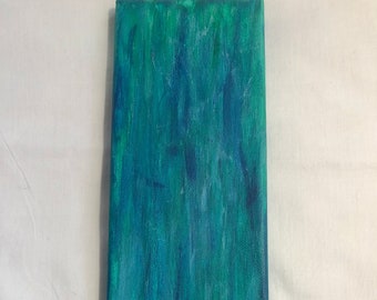 Green/blue abstract painting, acrylic painting