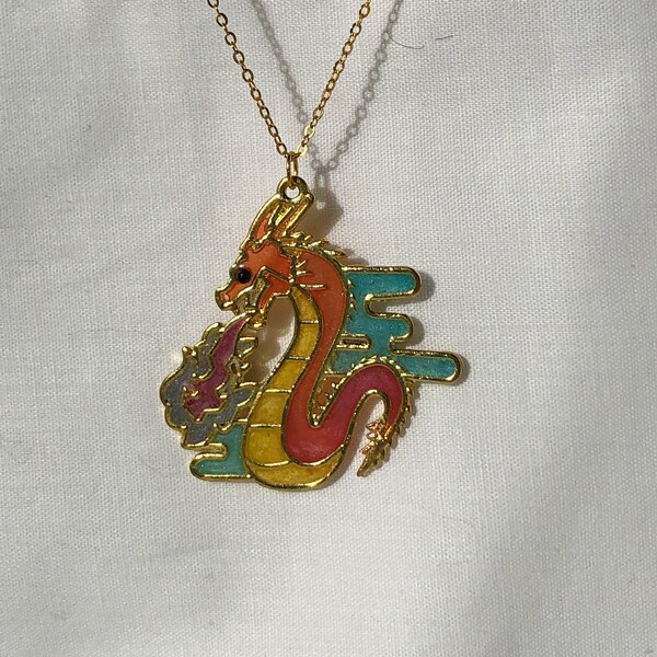 Lucky fire dragon pendant handmade jewelry clearance