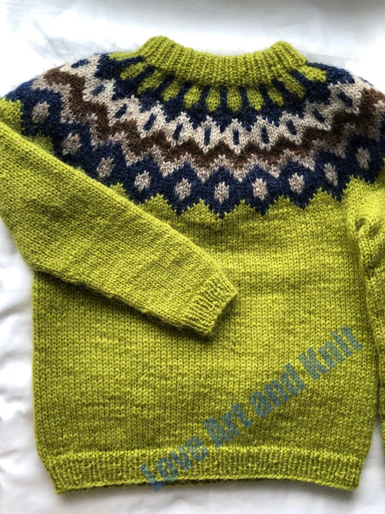 Icelandic Sweater Lopapeysa Children Sweater Etsy