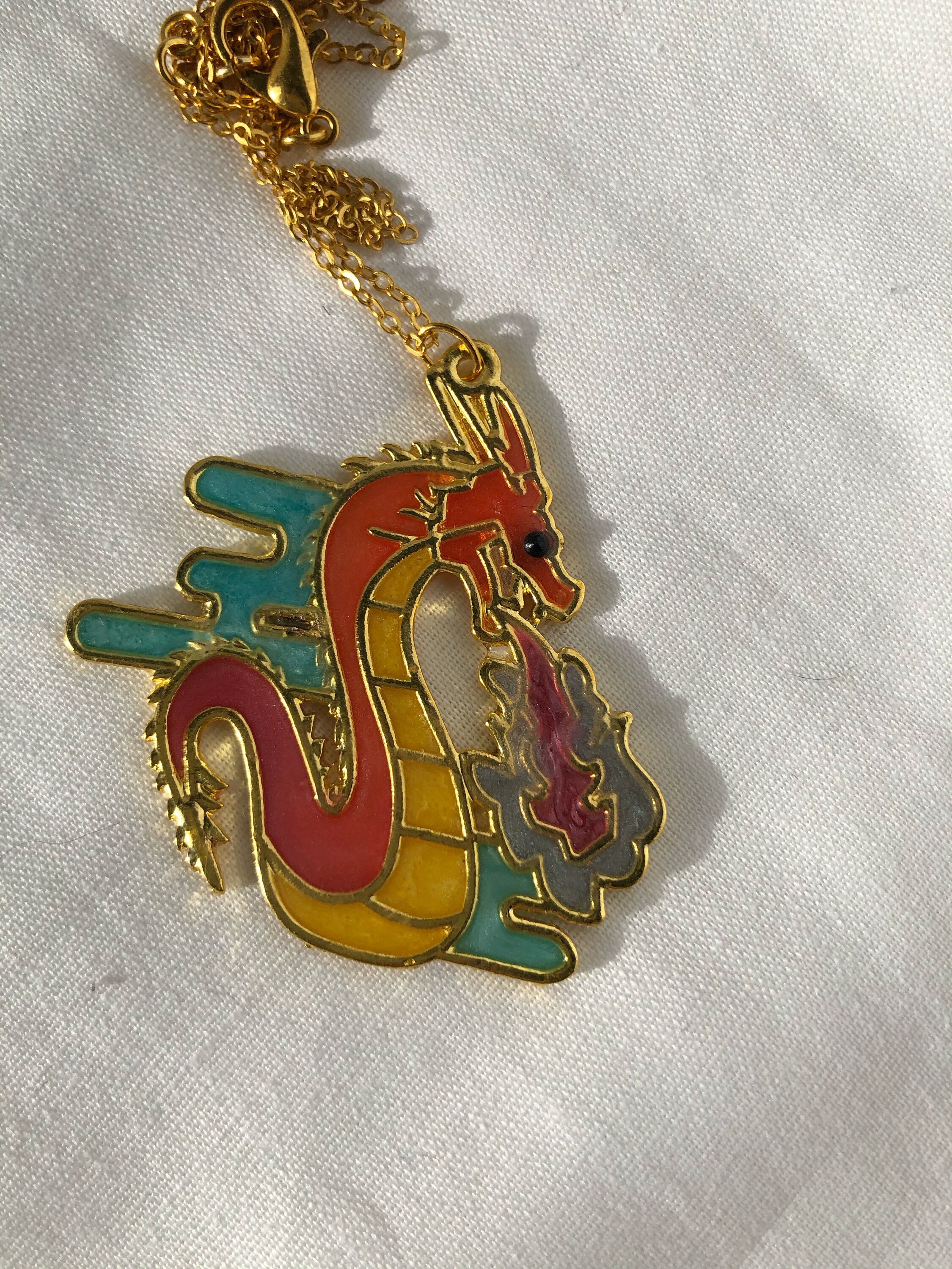 Necklace Dragon Dragon Necklace for Her Gift Idea Resin Etsy