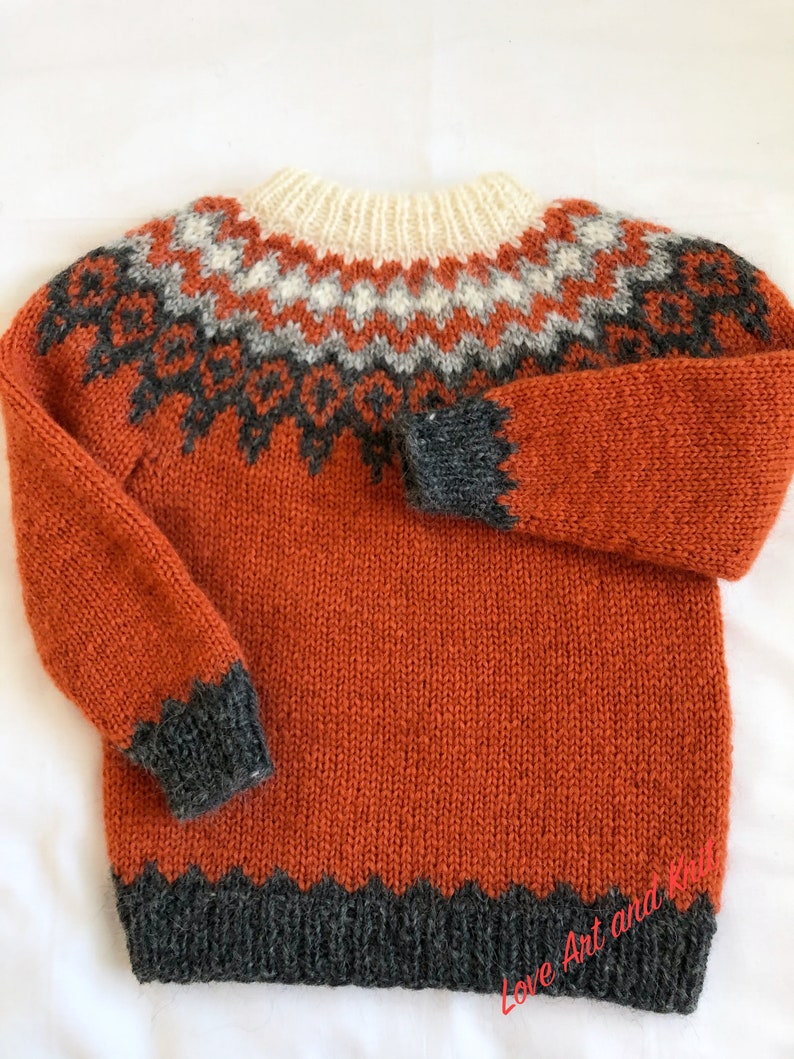 Icelandic sweater lopapeysa Icelandic wool unisex children Etsy