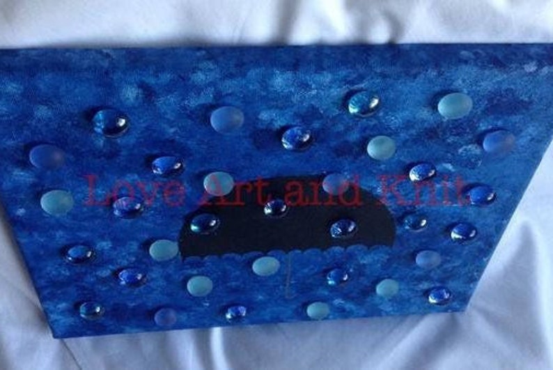 Mixed Media Wall Art, Raindrops Painting, Pebbles Painting Etsy