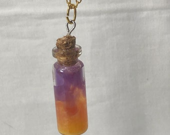 pendant, for her, resin jewellery, magic bottle