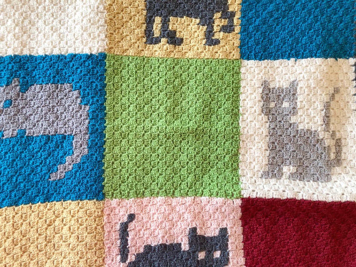 Crochet Cat Baby Blanket Cute Baby Blanket Etsy
