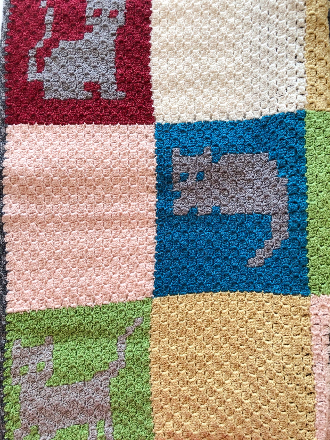 Crochet Cat Baby Blanket Cute Baby Blanket Etsy