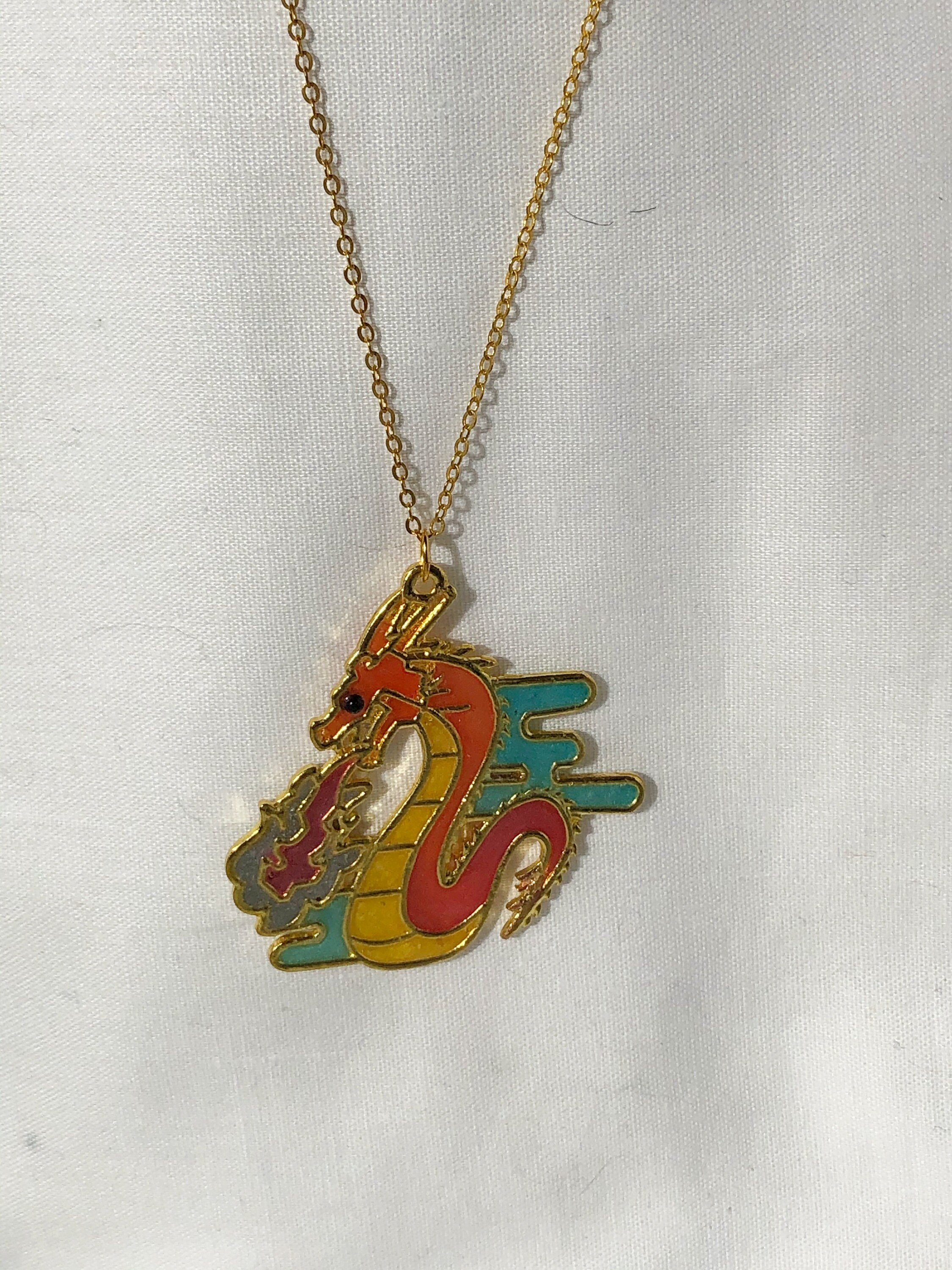 Necklace dragon dragon necklace for her gift idea resin Etsy