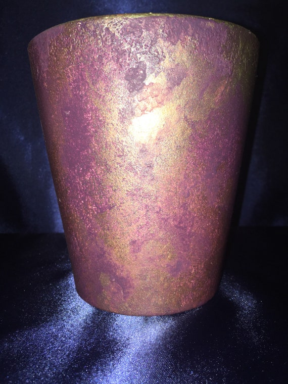 Hand Painted Ceramic Vase Purple Rose Gold Etsy
