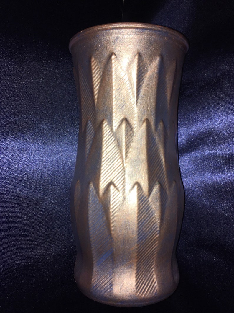 Navy & Rose Gold Handpainted Vase 12in navy rose gold handpainted vase 12in