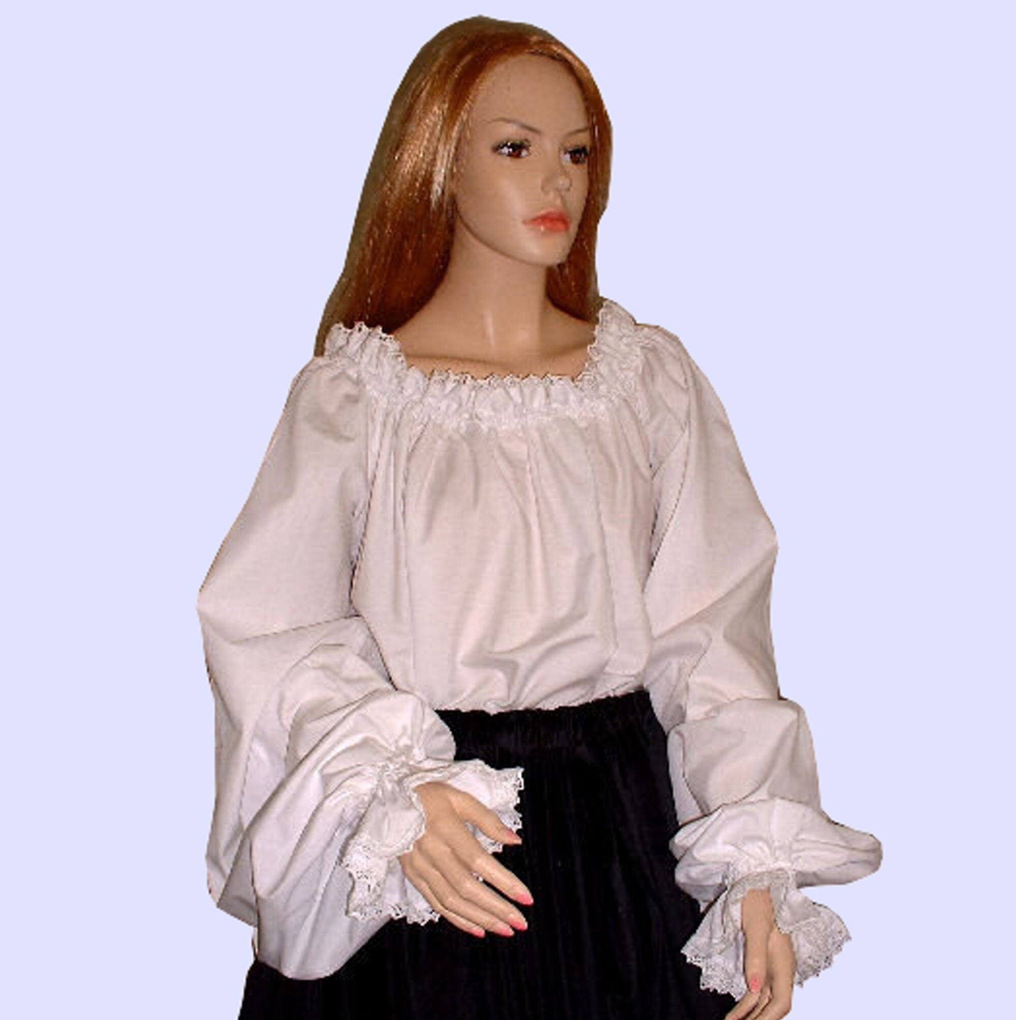 Ladies chemise blouse Renaissance Tudor 100 cotton trimmed Etsy