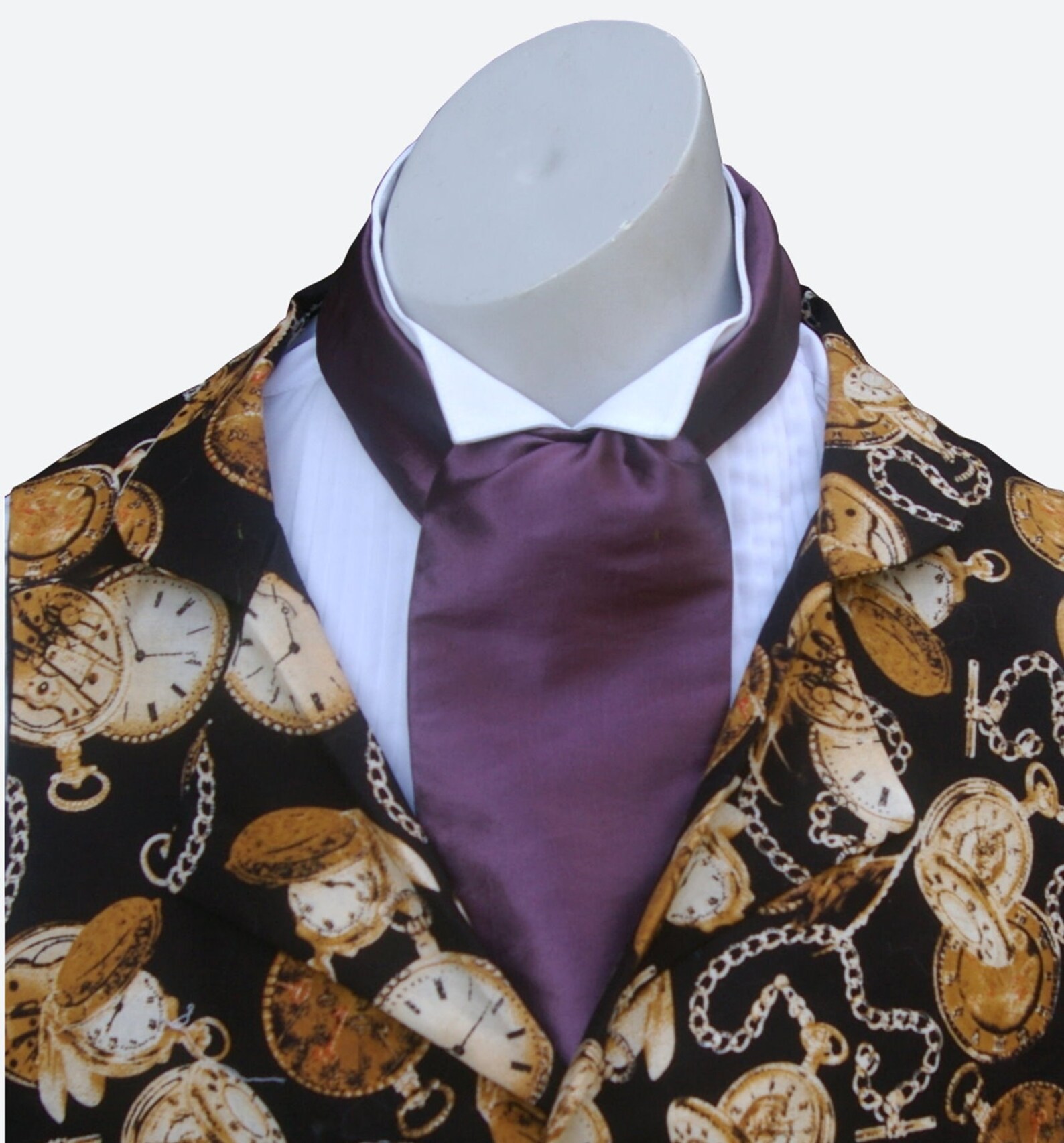 Aubergine Cravat Victorian Edwardian Regency Costume Etsy UK
