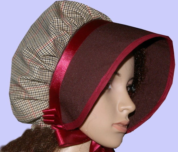 Ladies Victorian Edwardian Style Bonnet Hat Theatre Fancy Dress 2 colours