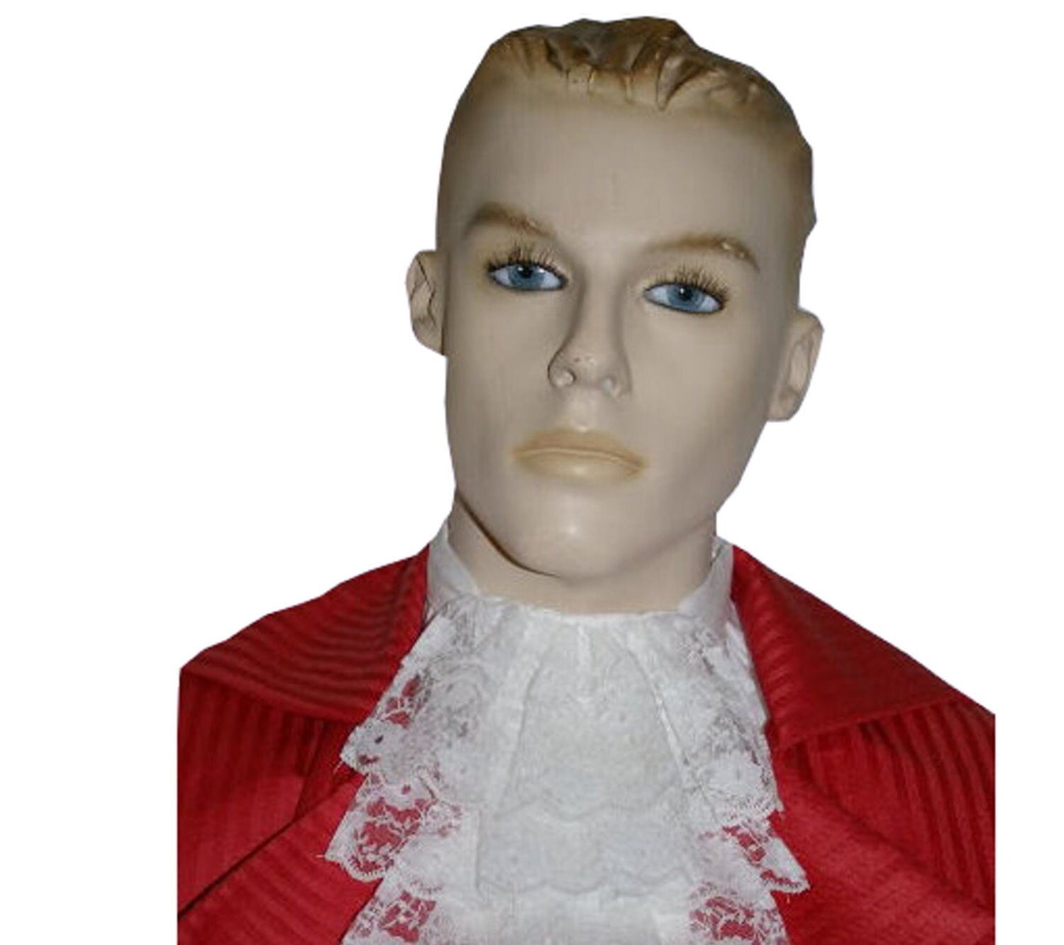 Image of Mensvictorian, Georgian, Regency, Edwardian White Lace Jabot, Cravat