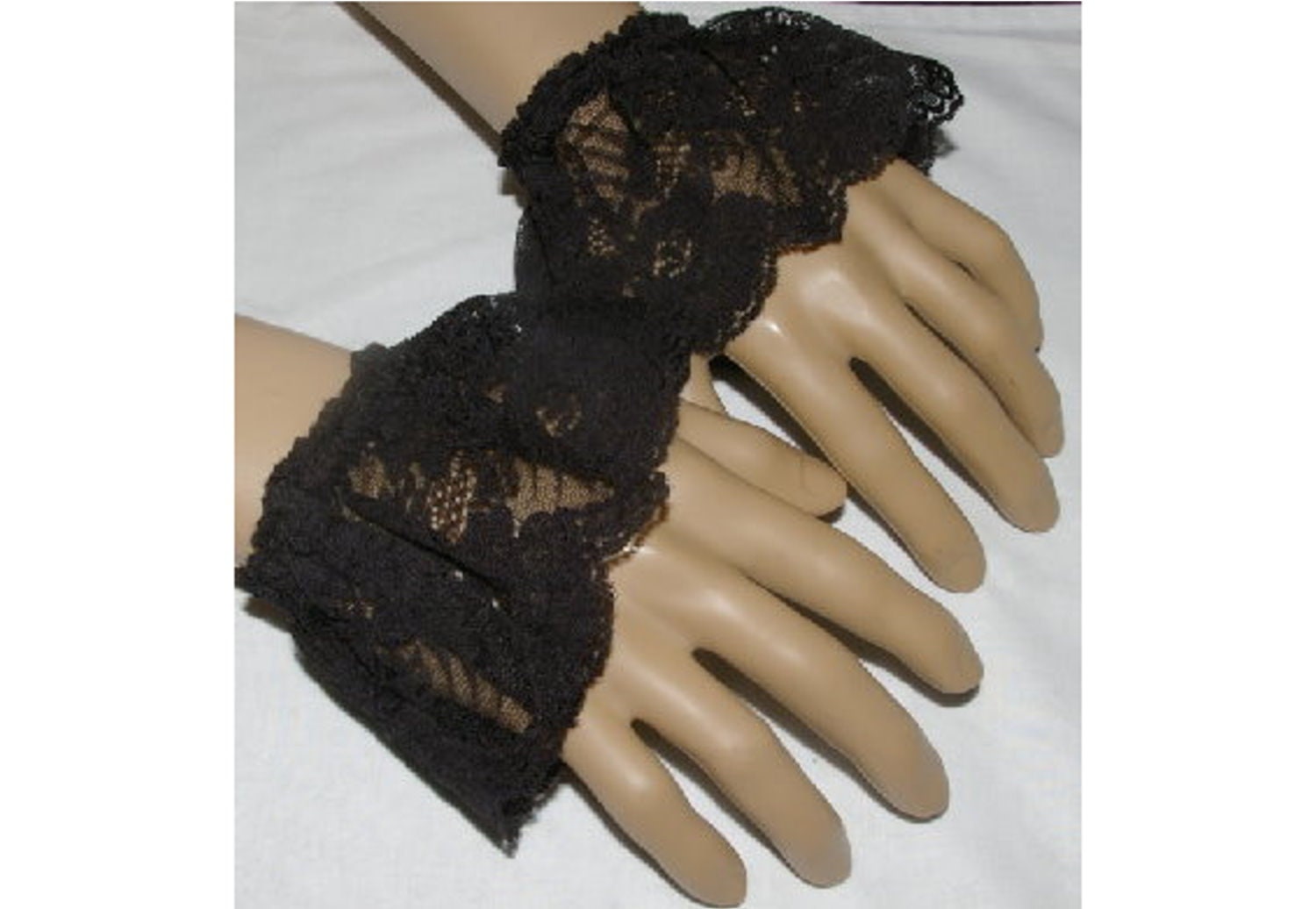 Image of Mens Victorian/Regency Steampunk Black Lace Cuffs