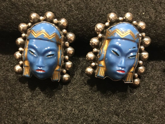 Vintage Mexican Silver Clip Earrings