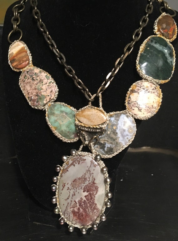 Layered Vintage Artisan Multi-Colored Quartz and … - image 8