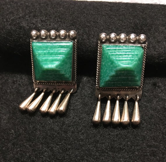 Vintage Mexican Silver Clip Earrings