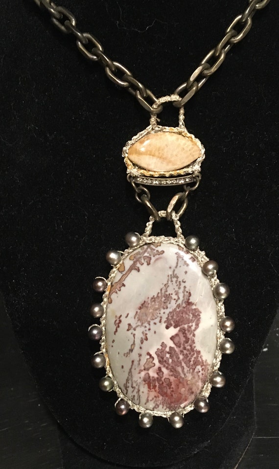 Layered Vintage Artisan Multi-Colored Quartz and … - image 4