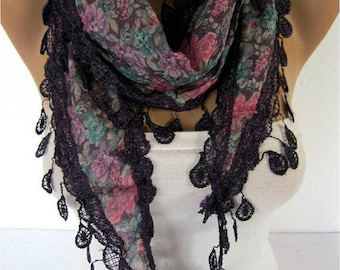 Purple Scarf ,women scarves - guipure - fashion scarf - gift scarves -Shawl- Fashion Shawls
