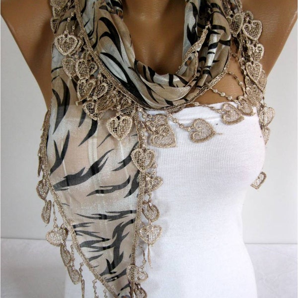 Big SALE 9.90 USD - Zebra Scarf ,women scarves - guipure -  fashion scarf - gift scarves