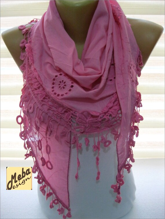 Items similar to Pink scarf-Fashion scarf - gift Ideas For Her Women's ...